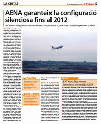 Article publicat al diari municipal de Gav&agrave; EL BRUGUERS el 20 de setembre de 2007 sobre el manteniment de les pistes segregades fins l'any 2012